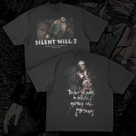 Vasaros Silent Hill 2 mar&scaron;kinėliai medvilniniai auk&scaron;tos kokybės drabužiai kasdieniai trumpomis rankovėmis apvalaus kaklo mar&scaron;kinėliai suaugusiems dideli mar&scaron;kinėliai S