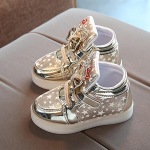 Baby Fashion Sneakers Star &Scaron;viečiantys laisvalaikio spalvingi &scaron;viesūs batai vaikams 30 auksas