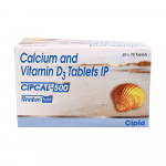 Cipla Cipcal 500 tabletės, 5 pakuotės, kaulų, raumenų ir sąnarių sveikatos papildas su vitaminu D3, 15 tablečių x 5 plok&scaron;telės