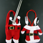 6 vnt. Kalėdų stalo dekoras sidabriniai stalo įrankiai stalo įrankiai stalo indų laikiklis ki&scaron;enė Kalėdų Senelio kostiumas dovana 2024 Naujųjų metų mai&scaron;elis 6PCS