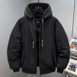 Didelių dydžių 5XL-11XL Madingas žieminis vyri&scaron;kas paltas su gobtuvu, kasdienis, laisvo kirpimo, storas, &scaron;iltas, didelio dydžio vir&scaron;utinis drabužis, vyri&scaron;kos striukės 7XL juoda