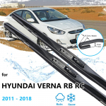 Skirtas Hyundai Verna i25 Accent Solaris Grand Avega RB RC 2011&ndash;2018 Priekinių valytuvų &scaron;luostės be kaulo berėmio gumos valymo UJ Style A