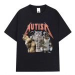 &bdquo;Buff Cats Autism Memory&ldquo; mar&scaron;kinėliai &bdquo;Fitneso sporto salė&ldquo; &bdquo;Hip-hop&ldquo; trumpomis rankovėmis &bdquo;T&ldquo; moteri&scaron;ki patogūs vasaros mar&scaron;kinėliai XXXXXL įvairiaspalvis