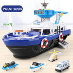 QWZ didelio dydžio imitacinis bėgių takelis, inercinis valtis, slegiamos ma&scaron;inos, žaislinės transporto priemonės, muzika, istorija, lengvas laivas modelis, žaislas, automobilių stovėjimo aik&scaron;telė, berniukai, dovanėlė vaikams