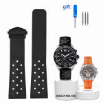 Dirželiai laikrodžiams TAG HEUER F1 Racing Car, CARRERA Ir Nardymo serijoms Auk&scaron;tos kokybės silikoninės gumos laikrodžio dirželis Vyrams 22mm 22mm black