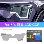 KIA NIRO -2025 automobilio priekiniams žibintams, permatoma, apsauginė i&scaron;orinė lipduko plėvelė, apsauganti nuo įbrėžimų, priekinių žibintų juoda plėvelė skaidri