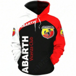 Didelio dydžio Abarth džemperis su gobtuvu Harajuku džemperiai vir&scaron;us unisex drabužiai 3D spauda megztinis kasdieniai džemperiai vyrams moterims anime džemperis 4XL raudona juoda spalva