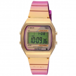 Klasikinis skaitmeninis T80 3 ATM atsparus vandeniui rožinis unisex [TIMEX] laikrodis, kvarcinis, atsparus, plastikas, ciferblatas, TW2V74400, [Originalus] rožinė