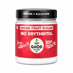 Monk vaisių saldiklis 400g su alulioze | Be eritritolio | 1:1 Cukraus pakaitalas | 90 % mažiau kalorijų nei cukrus, saugus diabetikams, nulinis glikeminis poveikis,