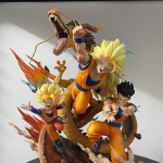28cm Dragon Ball Anime figūrėlės Goku Gohan Super Saiyan Super 3 Shenron Tėvas ir Sūnus Trys Žmonės Modelis Statulėlė Žaislas Gimtadienio Dovana 28 centimeters white