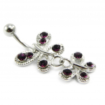Les Tr&eacute;sors De Lily [I1197] - Body Piercing 'Papillons' violet violetinė