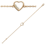 Les Tr&eacute;sors De Lily [J0092] - Bracelet Plaqu&eacute; or 'Love' blanc dor&eacute; - 9x10 mm