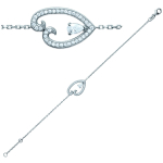 Les Tr&eacute;sors De Lily [L3909] - Bracelet Argent 'Love' blanc argent&eacute; (rhodi&eacute;) - 12x18 mm