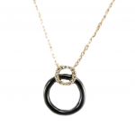 Les Tr&eacute;sors De Lily [L5649] - Collier Plaqu&eacute; Or 'Sissi' noir (c&eacute;ramique)