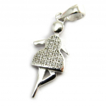 Les Tr&eacute;sors De Lily [N2956] - Pendentif Argent 'Danseuse Pirouette' blanc sidabras