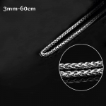Vyri&scaron;ki Punk Gothic Choker Kietas metalinis apykaklės pintos kvietinės grandinės nerūdijančio plieno karoliai Heavy Link 3mm-60cm