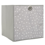 Les Tr&eacute;sors De Lily [A1799] - Cube de rangement 'Petits Pois' gris - 30x30 pilka