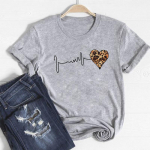 Stilius Leopardas Puikūs rūbai Laisvalaikio trumpomis rankovėmis 90-ųjų Sweet Style Moteri&scaron;ki spausdinti Moteri&scaron;ki grafiniai mar&scaron;kinėliai Tee Top Fashion mar&scaron;kinėliai S