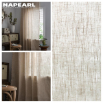 1PC NAPEARL Smėlio spalvos medvilnės lino tiulio verpalų užuolaidos &scaron;iuolaiki&scaron;kos kietos 40 % pusiau &scaron;e&scaron;ėlinės lango užuolaidos, skirtos svetainės miegamojo namų dekoravimui
