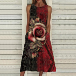 Vasaros madinga Seksuali suknelė be rankovių Mink&scaron;ta laisvalaikio 3D paauksuota gėlėmis marginta suknelė be rankovių, vasarinė suknelė su petne&scaron;ėlėmis XS