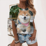 Mieli &scaron;unų mar&scaron;kinėliai Moterų &scaron;ventiniai, meilės &scaron;unų dienos mar&scaron;kinėliai Madingi mar&scaron;kinėliai su gyvūnų ra&scaron;tais Moteri&scaron;ki Kawaii mar&scaron;kinėliai Vasaros laisvalaikio drabužiai ant kaklo S