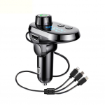 Automobilinis MP3 grotuvas Bluetooth 5.0 FM siųstuvo rinkinys laisvų rankų įranga 3.1A USB automobilinis IOS Android Type C įkroviklis juoda