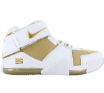 Nike LeBron Zoom 2 II &ndash; Maccabi &ndash; vyri&scaron;ki krep&scaron;inio bateliai baltai auksiniai DJ4892-100 sportbačiai ORIGINALIEJI
