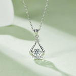 925 svaras sterlingų sidabro 5 mm Moissanite 100 % praeina testą deimantinis baltas auksas pakabukas karoliai vestuvinė dovana papuo&scaron;alai