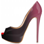 Kryžminiai drabužiai Unisex Vyri&scaron;ki Hot Drag Queen Madingi Seksualūs auk&scaron;takulniai &bdquo;Peep Toe Stilettos&ldquo; platformos pompos Gradiento spalvų lakinės odos auk&scaron;takulniai batai 41 vyno raudonos spalvos