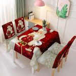 Kalėdinis spausdintas staltiesės kėdės užvalkalas, &scaron;ventinis papuo&scaron;imas, elastingas vientisas kėdės užvalkalas, sugerianti staltiesė tablecloth  140x210cm