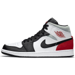 Air Jordan 1 Mid SE Red Black Toe Vyri&scaron;ki sportbačiai Balti &Scaron;viesiai dūminiai pilki Gym-Red 852542-100 47.5