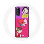 Coque pour Vivo Y72 BTS BT21 Cooky Et Tata Bangtan V Et Jungkook Fanart