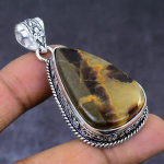 Natural Septerian Stone Gemstone 925 Steling Silver Jewelry Pendant 2.17 o8o89
