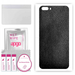 apgo Protective Skin Sticker for the back compatible with Cubot Magic, Wrap Film, Foil, Vinyl - Pattern Black Leather