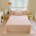 Green Check neapdorotos medvilnės paklodės dvigulei lovai All Seasons Lovos užvalkalas Visas komplektas Queen / King Size Plok&scaron;ti vir&scaron;utiniai paklodės Be pagalvės užvalkalo 160x230cm 1pc