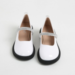 Mary Jane moteri&scaron;ki batai Lakinės odos storakulniai Retro Loafers Didelio dydžio moteri&scaron;ki batai 40 balta