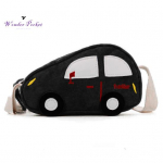Vaikų užkandžių krep&scaron;ys Didelės talpos reguliuojamas dirželis Velvetas mados animacinių filmų automobilio formos skersinis krep&scaron;ys juoda