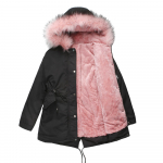 Parker Coat moteri&scaron;ka medvilninė striukė vidutinio ilgio žieminė &scaron;ilta striukė su pliu&scaron;iniu paltu ir medvilnine striuke S raudona
