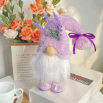 Violetinės levandos beveidės lėlės rankdarbiai gnome lėlės vaikams Dovanos namų dekoras Motinos diena nyk&scaron;tukinės lėlės darbalaukio ornamentas violetinė