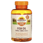 Sundown Naturals, Žuvų taukai, 1 200 mg, 100 mink&scaron;tų kapsulių (600 mg vienoje mink&scaron;toje kapsulėje)