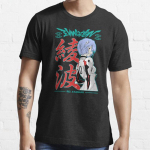 Vasaros Vyri&scaron;ka Mada Kasdieniai Mar&scaron;kiniai Trumpomis Rankovėmis Rei Ayanami Evangelion Juodi Mar&scaron;kinėliai Dideli Mar&scaron;kinėliai S mėlyna