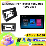 Android 13 Automobilinis Multimedijos GPS Toyota FunCargo Yaris Verso 1999 - 2006 Radijas CarPlay Auto Stereo Wifi DSP BT Be 2DIN DVD 4 core 1GB+32GB carplay