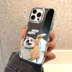Mobiliųjų telefonų dėklai iPhone 11 13 XR 15 Pro Max 12 14 Pro Max Case iPhone 16 XS Max veidrodinis apsauginis dėklas Veidrodis i&scaron;skirtinis animacinis filmas, atsparus vandeniui iPhone 11 Pro Max sidabras