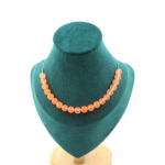 Pierres et Min&eacute;raux. Collier 20 perles Calc&eacute;doine orange 8 mm. Chaine en acier inoxydable Collier femmes, hommes. Taille personnali