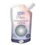 Peinture - Izink - Pearly - Argent - 80ml - Multi-supports cr&eacute;meuse