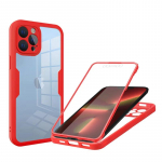 360 laipsnių viso kūno smūgiams atsparus apsauginis dėklas, skirtas &bdquo;iPhone 16 15 14 13 Pro Max 12 11 X XS XR 7 8 Plus SE 2020 2022 Mini&ldquo; su dvigubu &scaron;oniniu dangteliu iPhone 7/8/SE 2020/2022 raudona