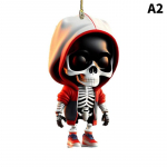 Car Skeleton Figurine Skull Resin Statue Cool Skeleton Decorative For Desk Decor Display Auto Rearview Mirror Pendant Accessory