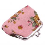 Rose Canvas Mini piniginė monetoms Moteri&scaron;ka audinio monetų piniginė Vaiki&scaron;ka miela maža piniginė balta
