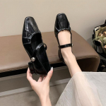 Mary Jane batai blizgios odos balerinos mados klostuoti žemu kulnu vienviečiai batai moterims mink&scaron;tu padu kasdieniai batai 44 dydis 40