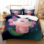 Kawaii Gyvūnas Axolotl Patalynės Komplektas Lovos Užtiesalas Suaugusiųjų Vaikų Miegamojo Dekoras Antklodės Užvalkalas Pagalvės Užvalkalas Komplektas Viengulis Twin Pilnas Queen King Dydis EU Twin(135x200cm)